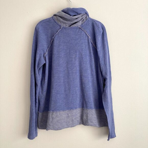 Free People FP Beach Cocoon Cowl Neck Pullover Purple Cotton Long Sleeve Top M/L - Picture 7 of 11
